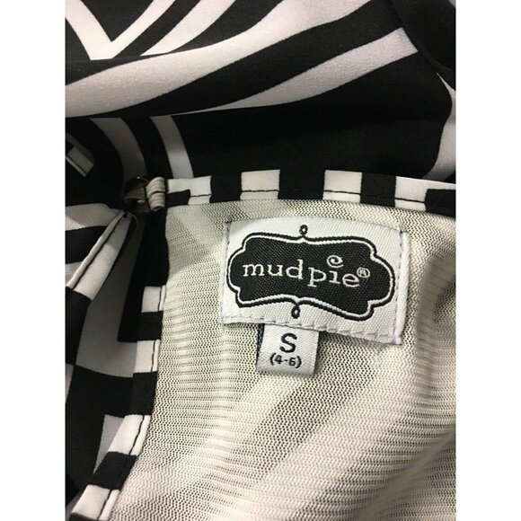 Mud Pie Small Lily Retro Shift Dress Black White - Picture 7 of 8